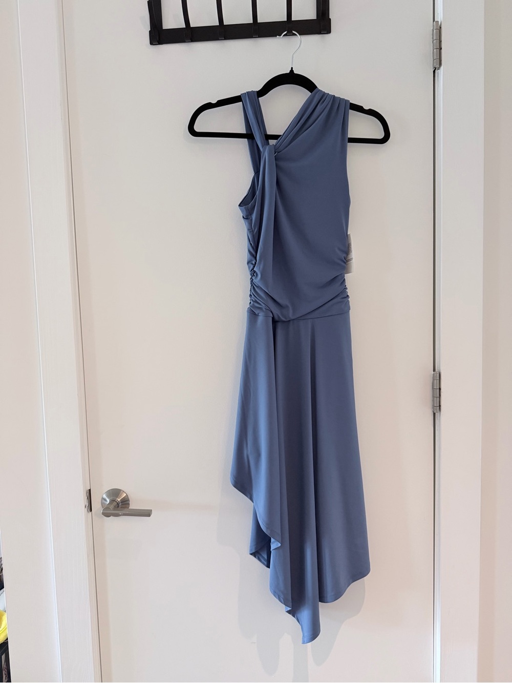 NWT Blue XXSP Women's Asymmetrical Knit Midi Dress